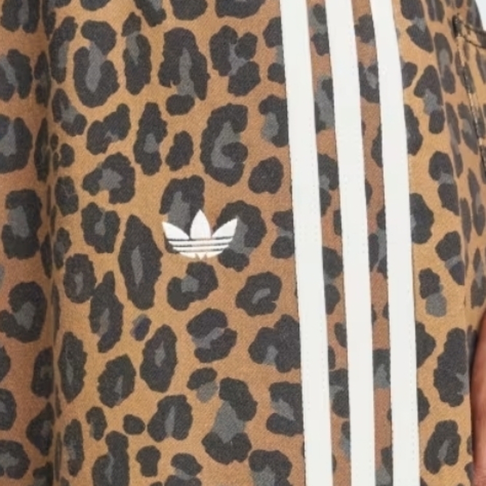 Adidas Originals Denim Women's Leopard Print Bermudas - Picture 5 of 8